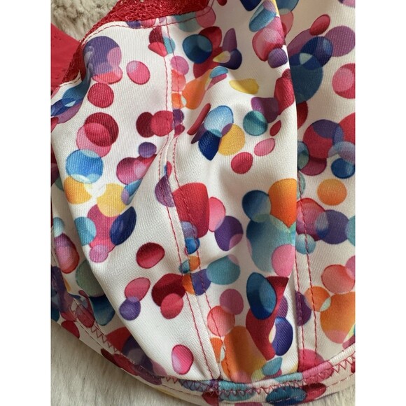 ELOMI Stretch Lace Underwire Plunge Bra, US 38E Sparkle Confetti Hot Pink New - Picture 4 of 6